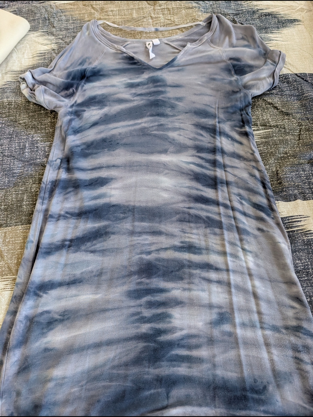 Cable & Gauge Gray Tie-Dye Midi Dress